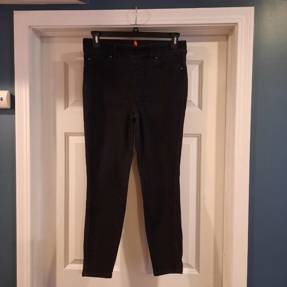 Spanx‎ Jeans Womens Large Black Pull On Skinny High Rise SPANXshape Everywear